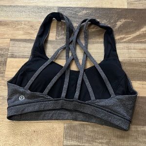 lululemon athletica Black and Gray Strappy Sports Bra